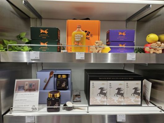 테이스트 오브 신세계 내 진저샷 '타이거모닝' 제품이 진열돼 있다. 사진=박재현 기