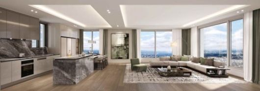 삼성물산이 개포우성7차에 제안한 '래미안 루미원' 99㎡A타입 거실 이미지. 삼성물산 제공