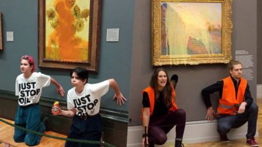 일부 기후 활동가들은 역사적 가치가 높은 미술품이나 건축물이 위협받는 모습을 보여줌으로써 기후위기의 심각성을 적나라하게 보여줄 수 있다고 믿는다. 그러면서 예술 작품을 보존하는 것처럼 지구와 환경도 보호받아야 한다고 주장한다. SNS