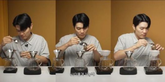 커피 전문가가 커피 드리퍼 블라인드 테스트를 진행한 결과, 다이소가 1위를 차지했다. 유튜브 채널 '안스타'