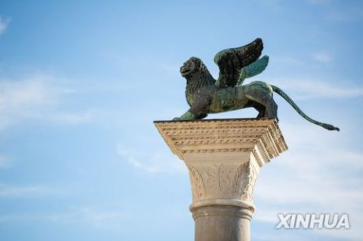 베네치아 산마르코 광장에 있는 날개 달린 사자 조각상. 연합뉴스