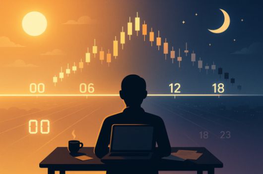 24시간 열리는 시장은 기회의 확장인 동시에 위험의 확대를 뜻한다. ‘잠들지 않는 시장’은 일부에게 기회, 다수에게는 위험이 될 수 있다. 챗GPT 생성 이미지