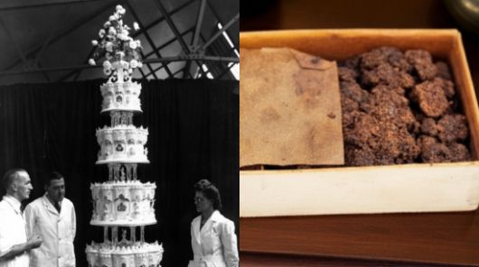 이 웨딩케이크는 전쟁 후 희망의 상징으로 영연방 전역의 재료로 만들었으며, 결혼식 이후 2000조각으로 나뉘어 여러 단체와 개인에게 선물로 전달했다. 인스타그램 hansons_auctioneers