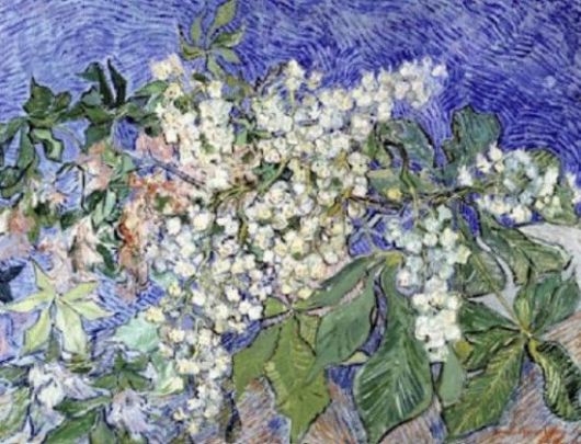 빈센트 반 고흐가 1890년 5월 그린 '꽃피는 밤나무 가지'. 고흐의 유작 중 하나로, 강도들에게 강탈 당했으나 스위스 경찰의 집요한 수사로 회수에 성공했다. 아트 크라임 블로그