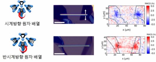 손대칭성에 따른 스핀 분포의 실공간 관측 결과.