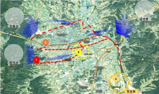거창군 도시바람길 숲 조성사업.