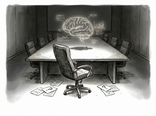 'AI가 그렇게 말했다'는 문장이 효율로 포장되면서, 인간의 의사결정의 책임과 권한의 경계가 실시간으로 흐려지고 있다. 구글 제미나이 생성 이미지.