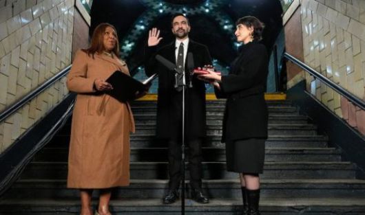 지난 1일(현지시간) 조란 맘다니 미 뉴욕 시장 취임식. 연합뉴스