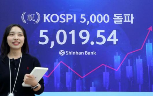 사진은 서울 중구 신한은행 본점 딜링룸 현황판. 신한은행