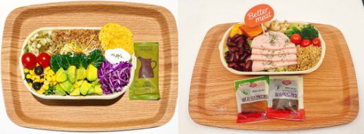 경기도 판교 HD현대 글로벌 R&D센터 구내식당에서 점심 식사 메뉴 중 하나로 제공하는 샐러드 2종.(사진=HD현대)