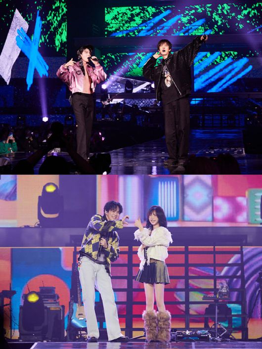 수호와 게스트로 참석한 찬열, 웬디(사진=SM엔터테인먼트)