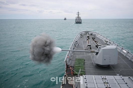 해군기동함대사령부가 25~27일 서해와 남해상에서 군사대비태세 확립을 위한 해상훈련을 실시하고 있다. (사진=해군)