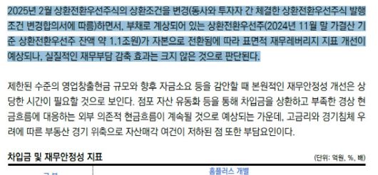 한국신용평가의 홈플러스 등급 강등 보고서(자료=한국신용평가)