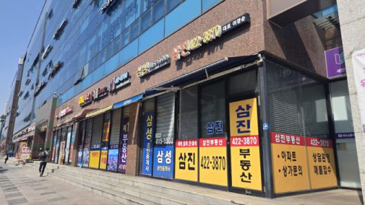 11일 잠실 엘스 아파트 근방 부동산 중개업소들에 블라인드가 쳐져 있다.(사진=최정희 이데일리 기자)