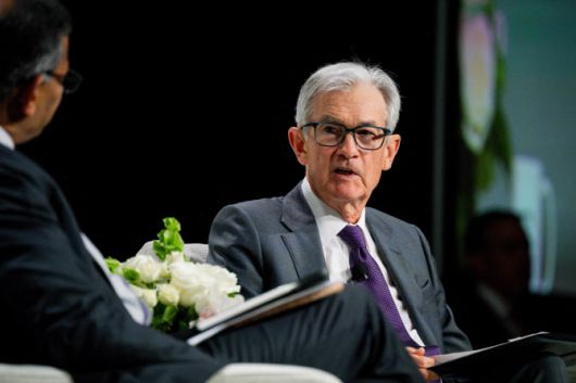 16일(현지시간) 미국 일리노이주 시카고에서 열린 시카고 이코노믹 클럽 행사에서 제롬 파월 연방준비제도 의장이 연설하고 있다.(사진=AFP)