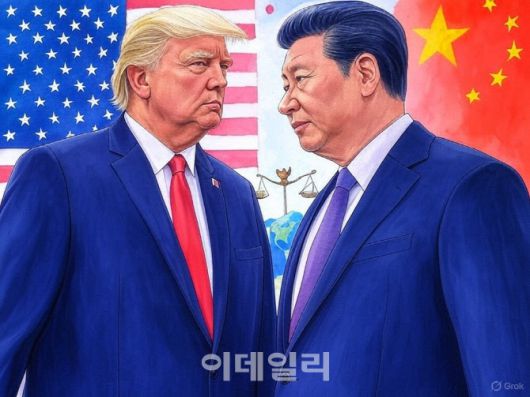 도널드 트럼프 미국 대통령과 시진핑 중국 국가주석(사진=그록3 이미지 생성)