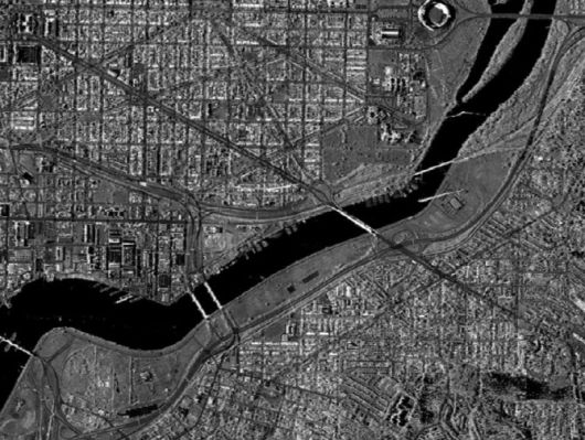 SAR위성으로 촬영한 이미지 (미국 워싱턴 DC, 사진=스페이스베이)