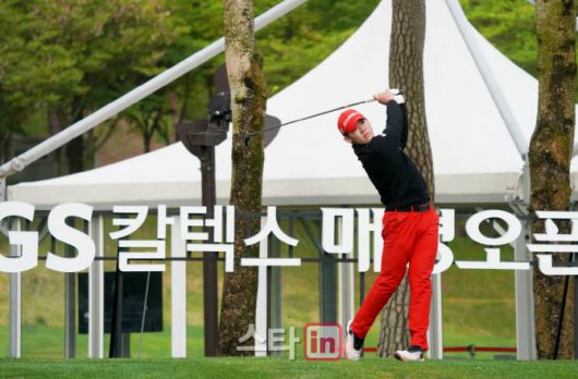 안성현이 GS칼텍스 매경오픈 1라운드에서 티샷을 하고 있다. (사진=GS칼텍스 매경오픈 대회조직위 제공)