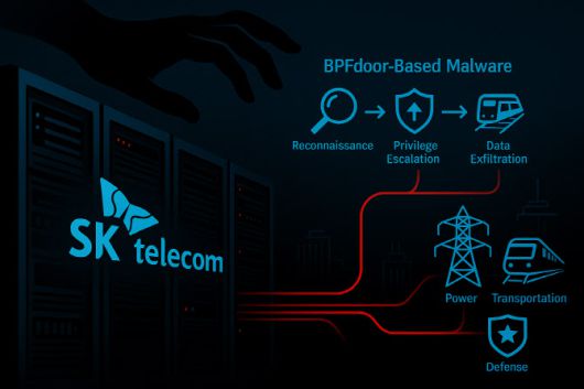 SK텔레콤과 BPF도어 악성코드 관련 이미지(사진=생성형 AI 서비스)