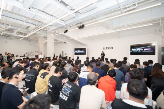 지난달 22일 중국 상하이 88 스페이스에서 북경현대의 일렉시오 관련 Q&A가 진행되고 있다. (사진=북경현대)