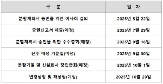 삼성바이오로직스 인적분할 주요일정(자료=삼성바이오로직스)