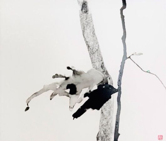 김효찬 ‘네가 없다면, 나는 무엇일 수 있겠는가? no.2’(2025). 종이에 먹과 잉크.