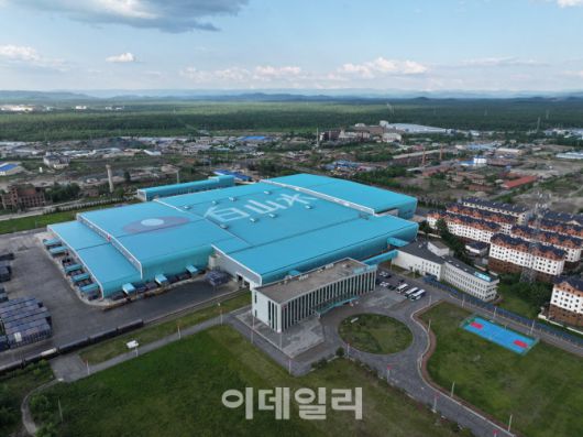 드론으로 촬영한 백산수 공장 전경 (사진=농심)