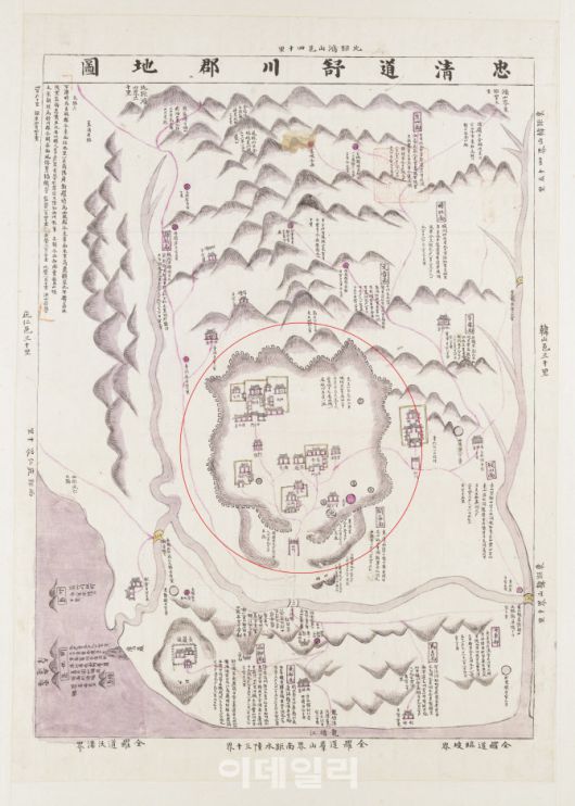 고지도에 나타난 서천읍성(충청도서천군지도, 1872). (사진=국가유산청)