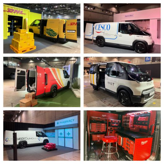 기아가 경기 고양 킨텍스에서 전시한 PV5 콘셉트카(사진=정병묵 기자)