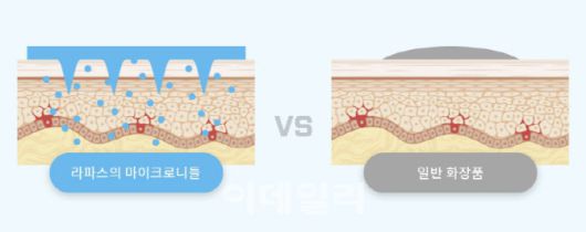 라파스가 설명하는 마이크로니들 패치 화장품의 차별성 (자료=라파스)