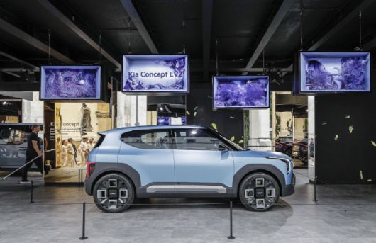 독일 뮌헨에서 열린 ‘IAA 모빌리티 2025’에 전시된 기아 전기차 콘셉트카 ‘콘셉트 EV2’ (사진=한국자동차기자협회)