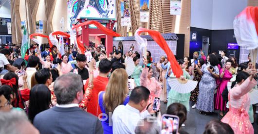 미국 금융 네트워크 마케팅 회사 ‘월드시스템빌더’(WSB) 슈퍼 트립 포상관광단이 인천 송도컨벤시아에서 개최한 ‘갈라 디너’ 행사 모습. (사진=한국관광공사)