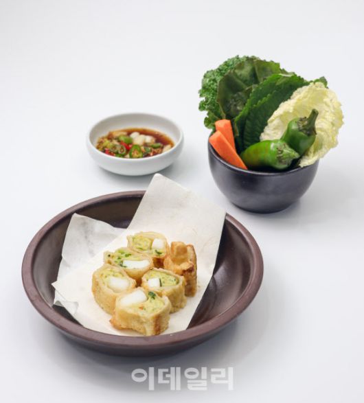 비비고 통오징어만두를 이용한 전라도식 상추튀김