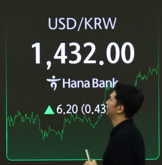 4일 서울 중구 하나은행 딜링룸에 원·달러 환율 거래가가 보이고 있다. (사진=뉴시스)