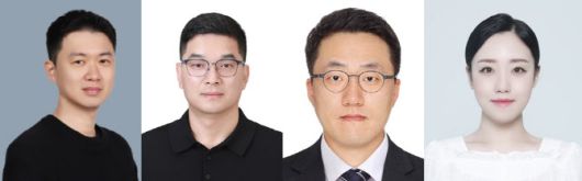 한국화학연구원과 HD현대에너지솔루션 공동연구팀.(왼쪽부터)김범수 화학연 책임연구원, 전남중 화학연 센터장, 김태준 HD현대에너지솔루션 수석연구원, 조세빈 HD현대에너지솔루션 책임연구원.(사진=한국화학연구원)