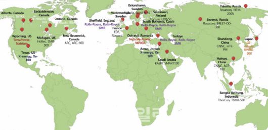 글로벌 SMR 개발 및 사업 동향. (자료=이근우 한국전력기술 신기술사업처 부처장)