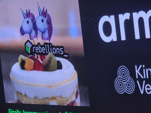 한성숙 중소벤처기업부 장관이 보낸 ‘유니콘’ 기업 등극 축하 케익.