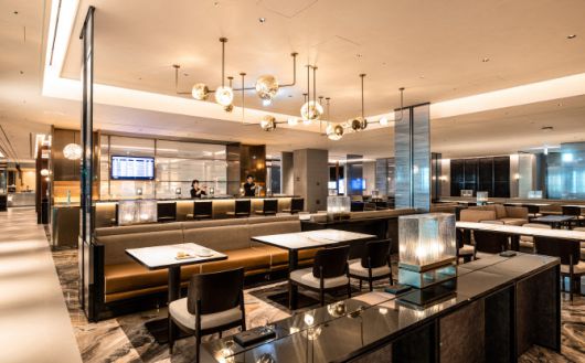 인천국제공항 제2여객터미널 대한항공 프레스티지 동편(우측) 라운지의 모습.