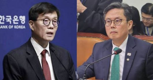 안도걸 더불어민주당 의원은 스테이블코인 관련 디지털자산기본법 관련해 "한은을 상대로 적극적인 설득 작업을 할 생각이라고 말했다. 사진은 이창용 한국은행 총재와 안 의원 모습. (사진=한국은행, 이데일리DB)