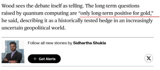 블룸버그는 비트코인이 주춤한 상황을 전한 뒤 금이 유일한 헤지 수단이라는 크리스토퍼 우드의 발언을 끝으로 기사를 끝맺었다. (사진=블룸버그)