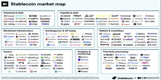 조 대표가 언급한 미국의 다양한 플레이어들이 참여하는 스테이블코인 생태계. (자료=조진석 대표)