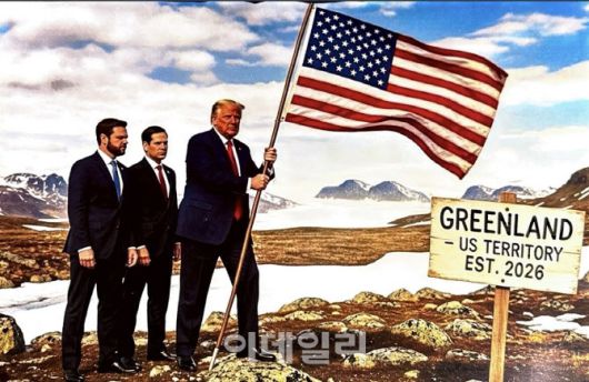 도널드 트럼프 미국 대통령이 SNS에 게시한 가상의 이미지. ‘그린란드, 미국령’이라고 표시돼 있다. (사진=트루스소셜)