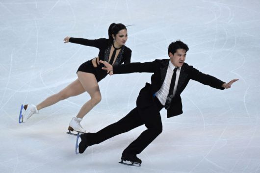 지난해 10월 25일 중국에서 열린 ISU 피겨스케이팅 그랑프리 시리즈에서 임해나·권예 조가 경기를 펼치고 있다.(사진=AFPBBNews)