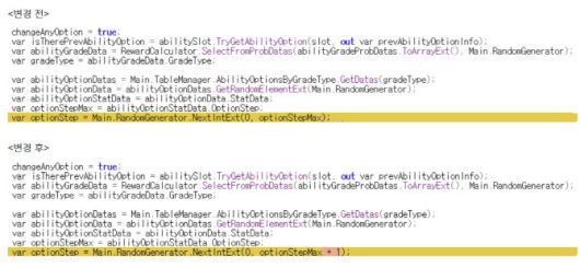 넥슨이 공개한 메이플키우기 어빌리티 계산식 수정 과정(사진=넥슨)