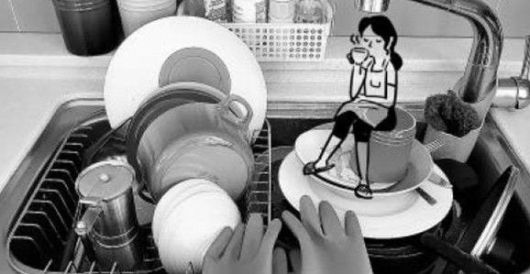 전쟁터가 된 김미리 기자의 싱크대. 분노의 설거지와 헹굼질이 반복된다. /일러스트=안병현