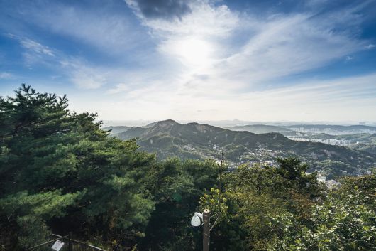 북악산에서 내려다 본 풍경. /청와대