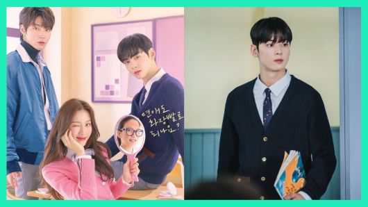 tvN 드라마 '여신강림'. 보이그룹 아스트로 출신 주인공 차은우(맨 오른쪽)는 인스타그램 팔로워 1500만명의 글로벌 스타. 그를 비롯해 여주인공 문가영(가운데), 황인엽 등이 출연하는 웹툰 원작 드라마다.