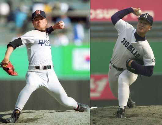 추신수와 이대호 모두 고교 시절 최정상급 투수로 활약했다. / 조선일보DB