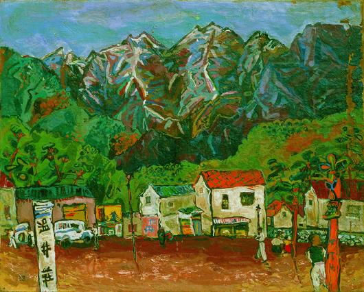 이대원, ‘온정리 풍경’, 1941, 개인소장. 경성제대 합격 후 취미로는 그림을 그려도 된다는 부친의 허락을 받고 금강산 스케치를 떠나, 외금강 초입 온정리에 머물면서 그린 그림이다.