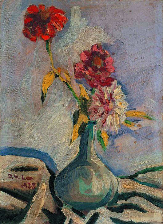 ‘백일홍’, 1933, 개인소장. 이대원이 12살 때 그린 작품이다.